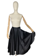 Load image into Gallery viewer, Original 1950’s Inky Black Satin Full Circle Skirt - Waist 25 26 *