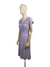 Load image into Gallery viewer, AS IS Original 1940's Lavender Purple Crepe Belted Day Dress - Bust 34 36