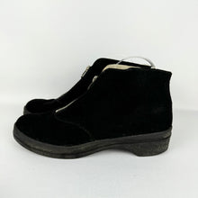 Load image into Gallery viewer, Original 1950's Morlands Fur Lined Black Suede Zip Front Winter Boots - UK 6 6.5