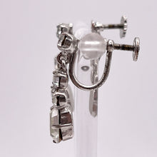 Load image into Gallery viewer, Original 1930's 1940's Claw Set Clear Paste Drop Screw-on Earrings