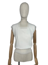 Load image into Gallery viewer, Original 1950's Portartha White Nylon Top with Rib Sleeve and Neck Detail - Bust 36 38 *