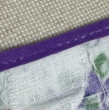 Load image into Gallery viewer, Original 1940's Floral Wraparound Apron in White, Purple, Blue and Green - Pretty Pinny - Bust 32 34 36
