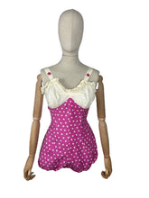 Load image into Gallery viewer, Original 1950's Pink and White Swimsuit with Matching Bolero Jacket - Bust 36 *