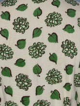 Load image into Gallery viewer, Original 1940's White and Green Belted Linen Day Dress with Leaf Print - Bust 34 36*