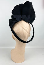 Load image into Gallery viewer, Original 1930's 1940's High Style Black Felt Topper Hat by New York Creations