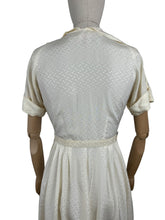 Load image into Gallery viewer, Original 1950's Ivory Mode O'Day Belted Day Dress with Button Bodice - Bust 34 *