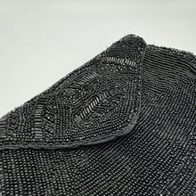 Load image into Gallery viewer, Original 1930's 1940's French Black Heavily Beaded Evening Purse - Sweet Little Bag *