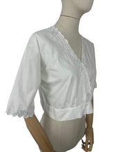 Load image into Gallery viewer, Beautiful Antique White Cotton Chemise Top or Corset Cover with Silk Hand Embroidery and Mother of Pearl Button - Bust 38 *