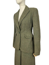 Load image into Gallery viewer, Original 1940’s Green, Brown and Cream Tweed Suit with Green Button Fastener - Bust 38