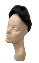 Load image into Gallery viewer, Original 1950's Mitzi Lorenz Charcoal Grey Felt and Velvet Hat with Large Bow Trim