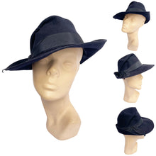 Load image into Gallery viewer, Original 1930's 1940's Dark Blue Wool Felt Fedora with Grosgrain Trim *