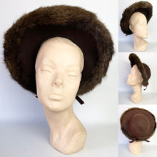 Load image into Gallery viewer, Original 1940’s Chocolate Brown Arnold Constable & Co New York Creation Felt Hat Trimmed with Real Fur *