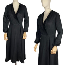 Load image into Gallery viewer, Reproduction 1940's Black Double Breasted Lightweight Coat with Velvet Trim - Bust 36 38