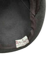 Load image into Gallery viewer, Original 1950's Mitzi Lorenz Charcoal Grey Felt and Velvet Hat with Large Bow Trim