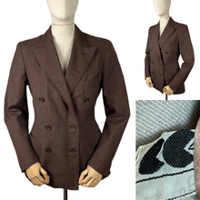 Load image into Gallery viewer, Original 1940’s CC41 Brown Double Breasted Wool Jacket - Bust 34 36 *