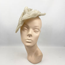Load image into Gallery viewer, Original 1950's Off-White Nylon Pleated French Hat