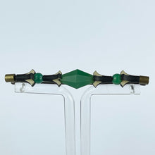 Load image into Gallery viewer, Original 1930's Black, Green and Cream Plastic Bar Brooch