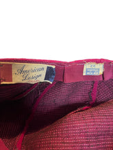Load image into Gallery viewer, Original Huge 1940's Cerise Pink Seamed Fabric Hat with Black Tassel Trim