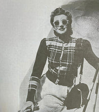Load image into Gallery viewer, Late 1930's Reproduction Hand Knitted Long Sleeved Ski Jacket in Bottle Green, Cranberry Red, Slate Grey and Black Pure Wool - Bust 38