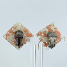 Load image into Gallery viewer, Original 1950's White and Coral Lucite Clip on Earrings *