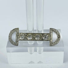Load image into Gallery viewer, Original 1930's Pot Metal and Clear Paste Art Deco Brooch