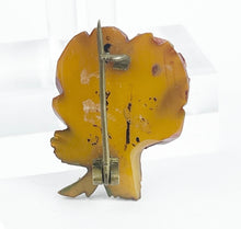Load image into Gallery viewer, Original 1940's Carved Bakelite Rose Brooch in Brown and Green