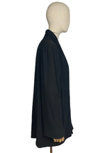 Load image into Gallery viewer, Original Volup 1940's Black Betty Rose Edge to Edge Swing Jacket - Bust 42 44 46