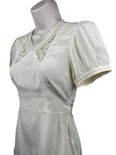Load image into Gallery viewer, Original 1930’s Natural Silk Blouse with Belt, Mother of Pearl Buttons and Faggoting - Bust 30" 32"