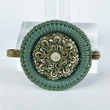 Load image into Gallery viewer, Original 1940's Green and Cream Make Do and Mend Brooch