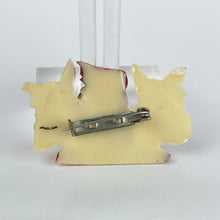 Load image into Gallery viewer, Original 1940's 1950's Trio of Scottie Dogs Brooch in Red, White and Cream