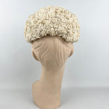 Load image into Gallery viewer, Original 1950's Cream Ruffled Lace Half Hat - Perfect for a Summer Wedding