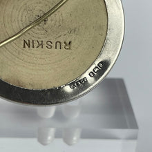 Load image into Gallery viewer, Art Nouveau Ruskin Pottery Brooch in Pink, Grey and Mustard - Set in Hallmarked Silver Mount *