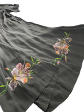 Load image into Gallery viewer, Utterly Incredible True Volup Original 1930's 1940's Satin Backed Crepe Dress with Hand Painted Floral Design - Bust 44 46