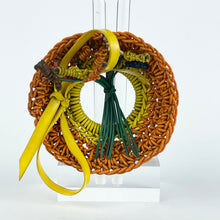 Load image into Gallery viewer, Original 1940's Orange, Green, Yellow and Red Wartime Make Do and Mend Brooch with Flower Cluster Centre *