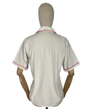 Load image into Gallery viewer, Vintage White Cotton Embroidered Blouse with Red Buttons - Bust 34 35