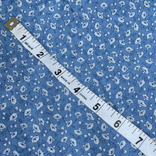 Load image into Gallery viewer, Original 1940's CC41 Blue and White Morning Glory Floral Print Dayella Dressmaking Fabric - 35" x 108"