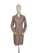 Load image into Gallery viewer, Original 1940's Thick Cotton CC41 Chore Dress in Green, Red and White - Bust 38