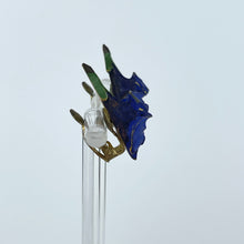 Load image into Gallery viewer, Vintage Painted Bakelite Gentian Brooch and Earrings Set From the 1940's or 1950's
