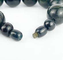 Load image into Gallery viewer, Vintage Bakelite Choker Necklace in Dark Green with Screw Clasp