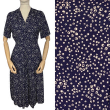 Load image into Gallery viewer, Original 1940's Classic Cotton Day Dress in Blue and White Print - Bust 38 40 *