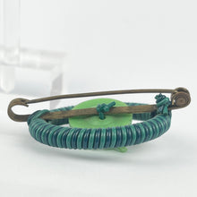 Load image into Gallery viewer, Original 1940's Green and Blue Wartime Make Do and Mend Brooch Pretty Green Horse and Button Trim