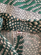 Load image into Gallery viewer, Original 1940's Green and White Chevron Print Day Dress - Bust 38