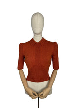 Load image into Gallery viewer, Reproduction 1940's Wartime Jumper with Neat Collar in Rust - Bust 38 40 42