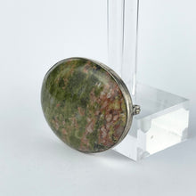Load image into Gallery viewer, Vintage Sterling Silver Green and Pink Moss Agate Brooch