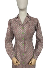 Load image into Gallery viewer, Original 1940's Thick Cotton CC41 Chore Dress in Green, Red and White - Bust 38