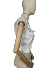Load image into Gallery viewer, Antique White Cotton Chemise with Broderie Anglaise Detail and Cotton Lawn Straps - Bust 34 35 *