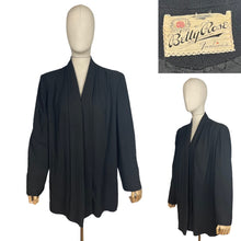 Load image into Gallery viewer, Original Volup 1940's Black Betty Rose Edge to Edge Swing Jacket - Bust 42 44 46