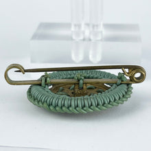 Load image into Gallery viewer, Original 1940's Green and Cream Make Do and Mend Brooch