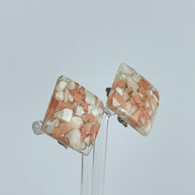 Load image into Gallery viewer, Original 1950's White and Coral Lucite Clip on Earrings *