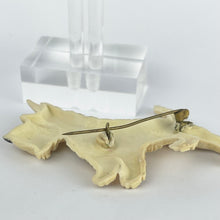 Load image into Gallery viewer, Original 1930's or 1940's Early Plastic Scottie Dog Brooch with Cute Green Collar and Gold Tag